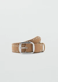 Suede belt with studs