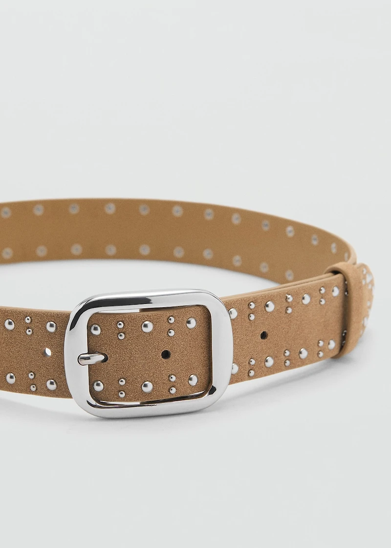 Suede belt with studs