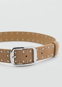 Suede belt with studs