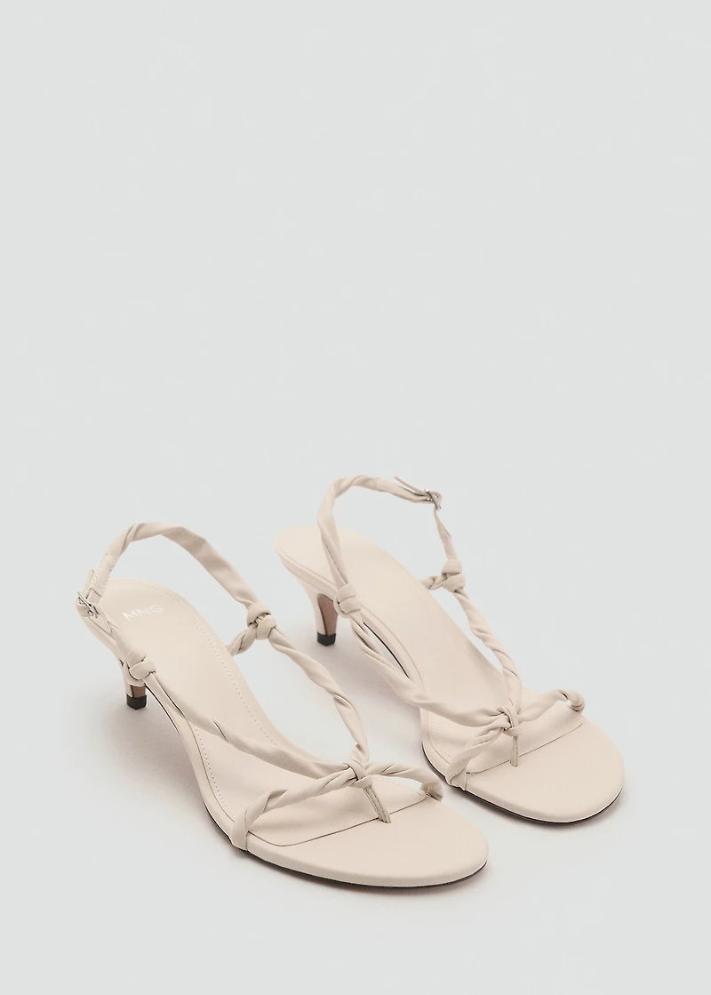 Ruched strips sandals