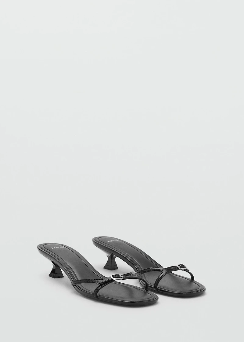 Heeled sandals with buckle detail