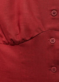 Linen-blend dress with buttons