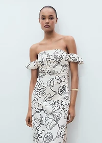 Strapless floral dress