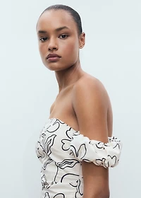 Strapless floral dress