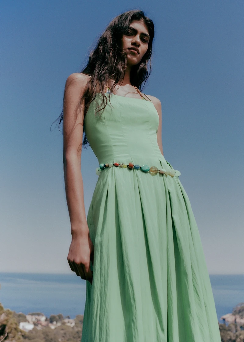 Midi-dress with pleats