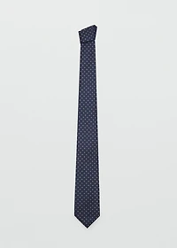 Geometric patterned silk tie