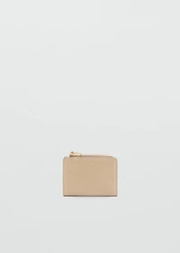 Embossed faux-leather purse