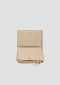 Embossed faux-leather purse