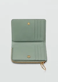 Embossed faux-leather purse
