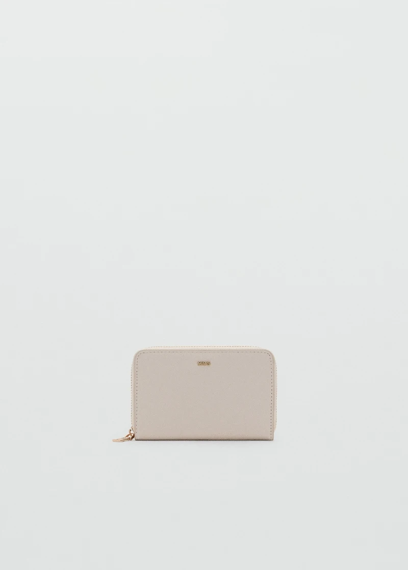 Medium wallet with saffiano effect