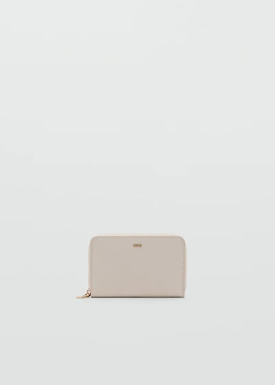 Medium wallet with saffiano effect