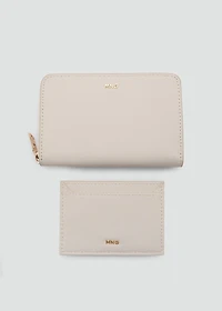 Medium wallet with saffiano effect