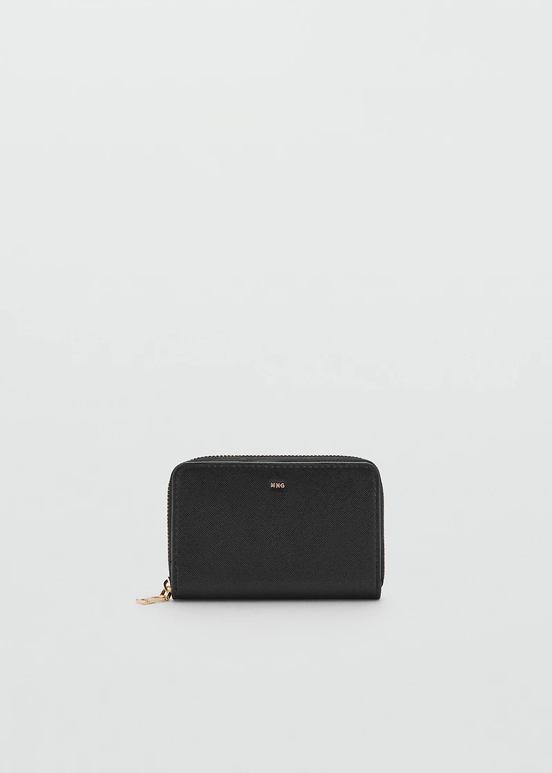 Medium wallet with saffiano effect