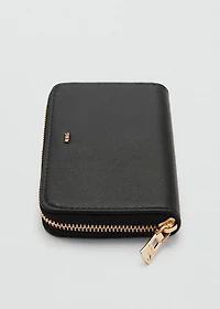 Medium wallet with saffiano effect