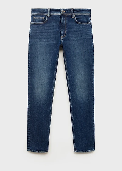 Jan slim-fit faded dark-wash jeans