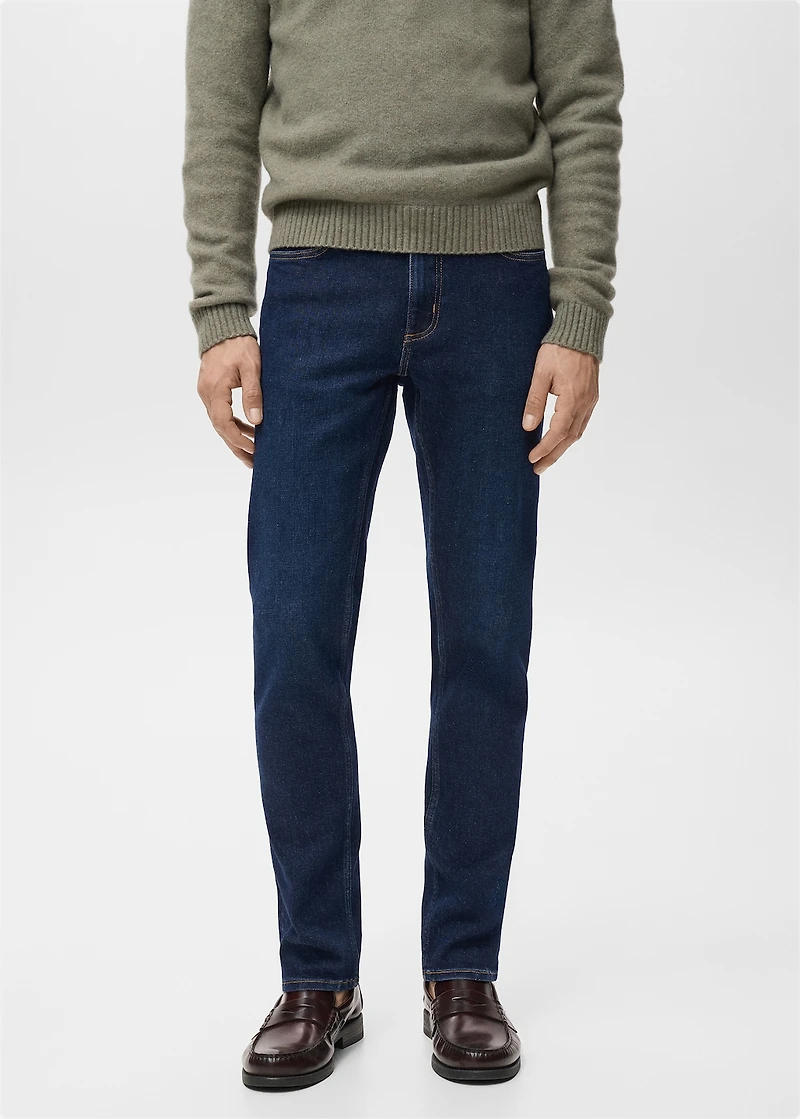 Jan slim-fit dark-wash jeans