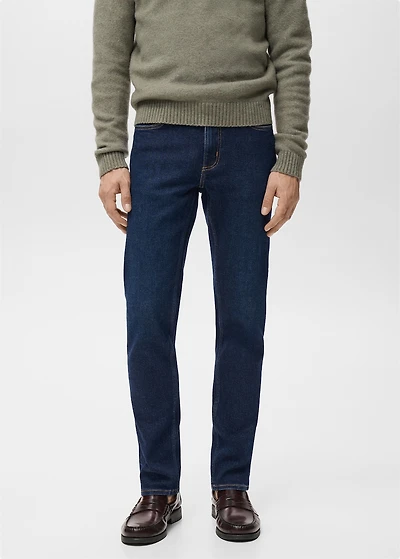 Jan slim-fit dark-wash jeans