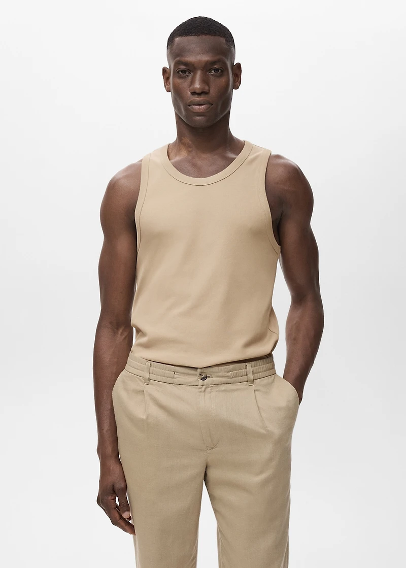 Slim-fit ribbed tank top