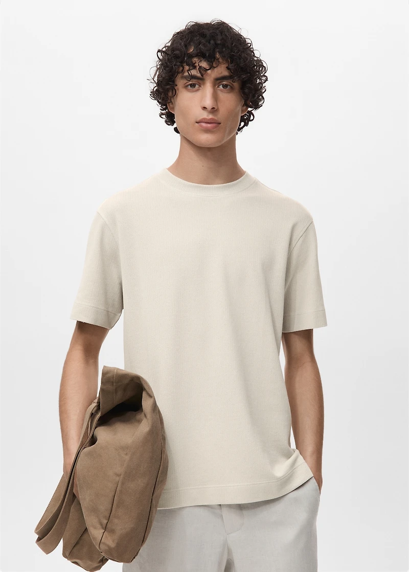 Cotton fine-knit t-shirt