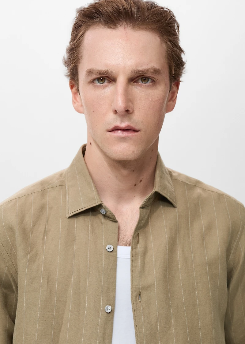 Linen pinstripe shirt