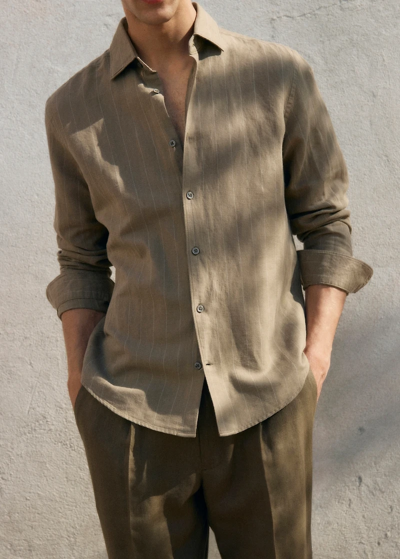 Linen pinstripe shirt