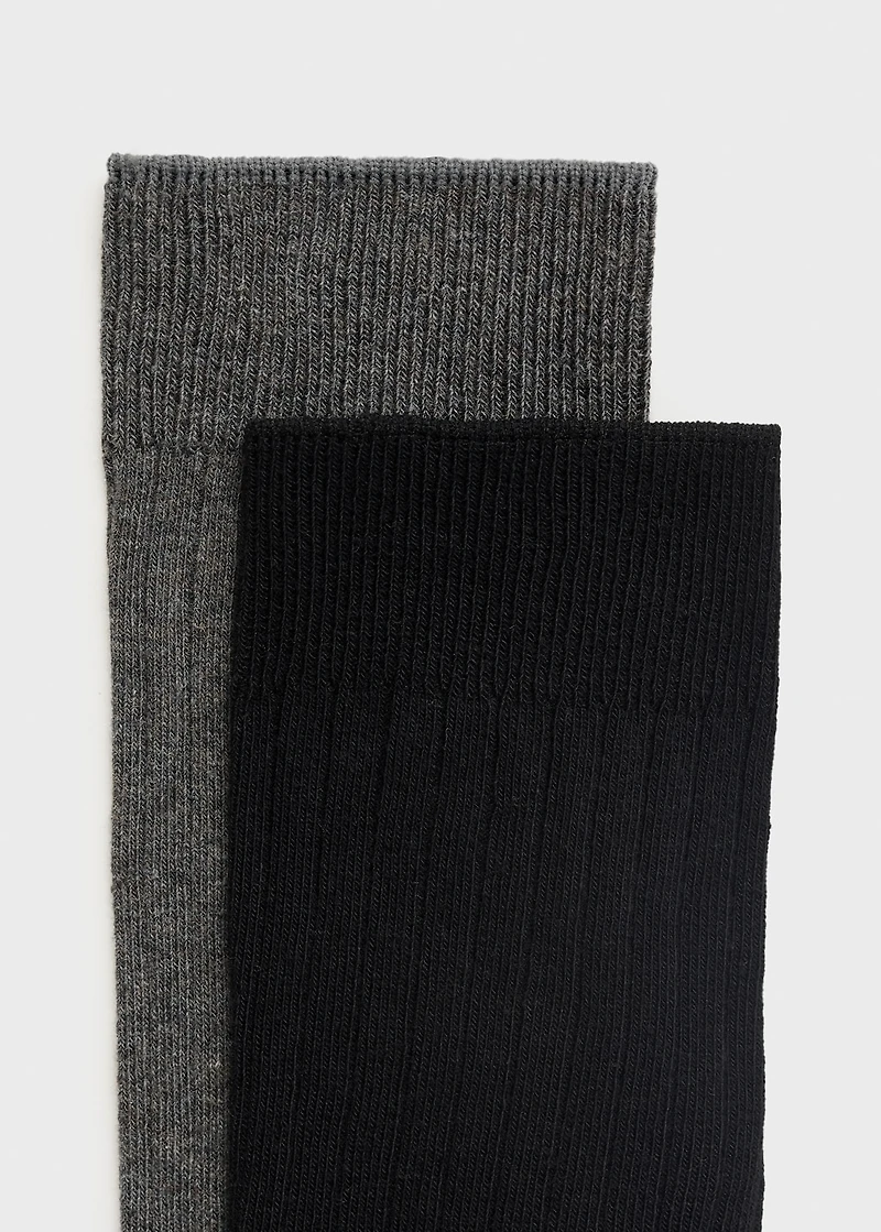 Pack of 2 ribbed cotton socks