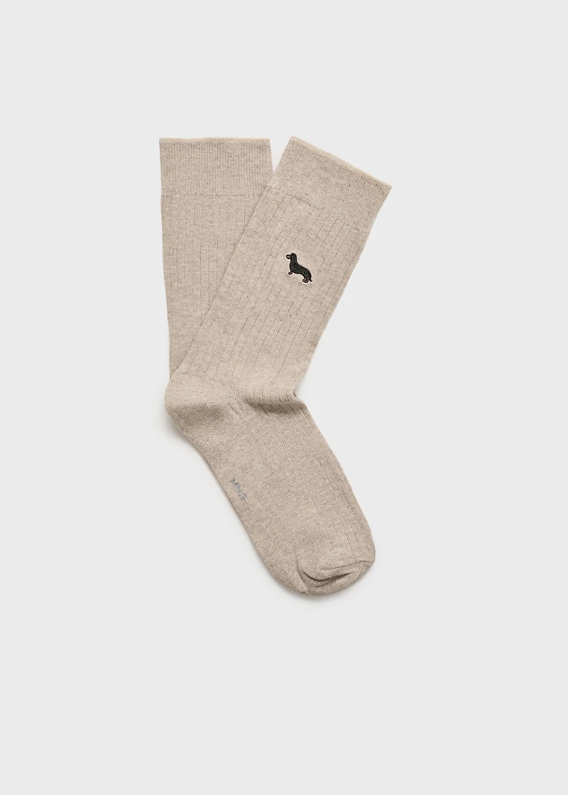 Embroidered cotton socks