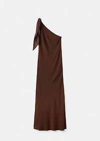 Asymmetrical dress with knot strap