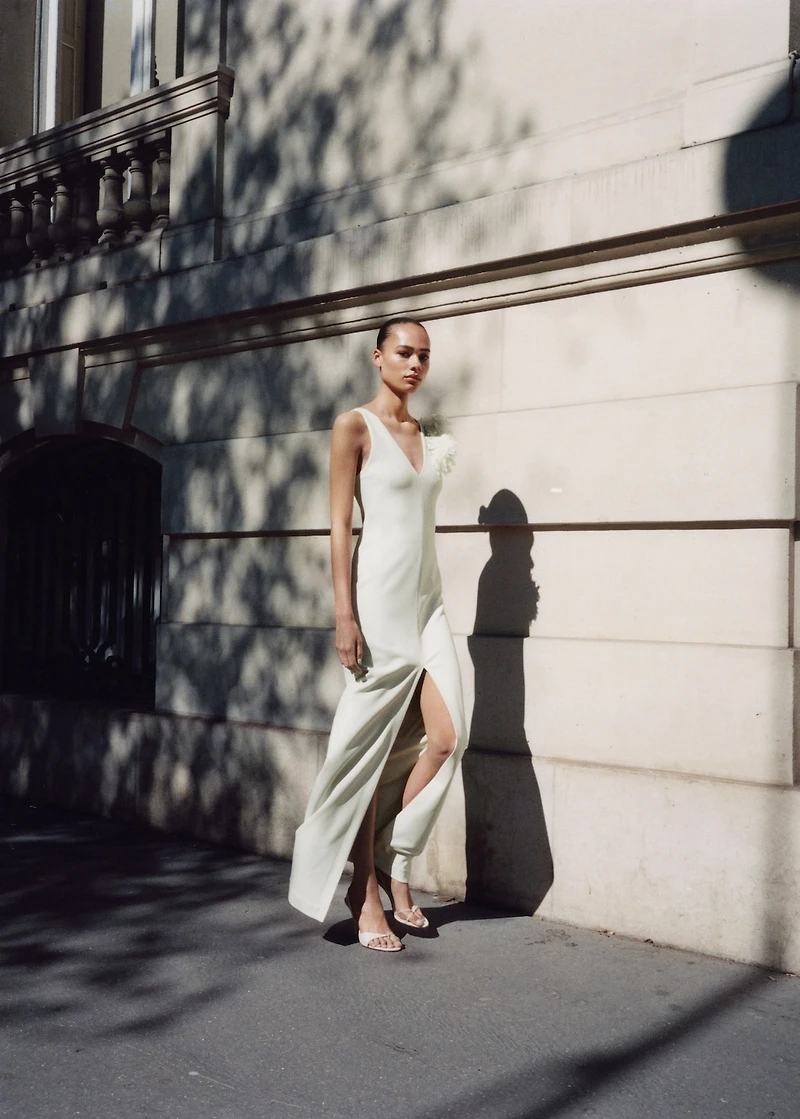 Floral dress with slit detail
