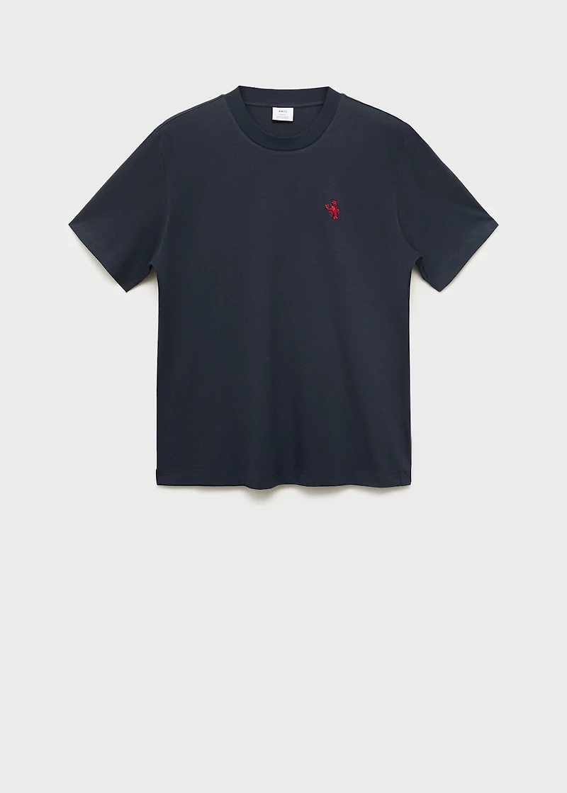 100% cotton t-shirt with embroidered detail