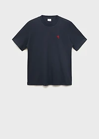 100% cotton t-shirt with embroidered detail