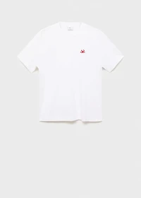 100% cotton t-shirt with embroidered detail