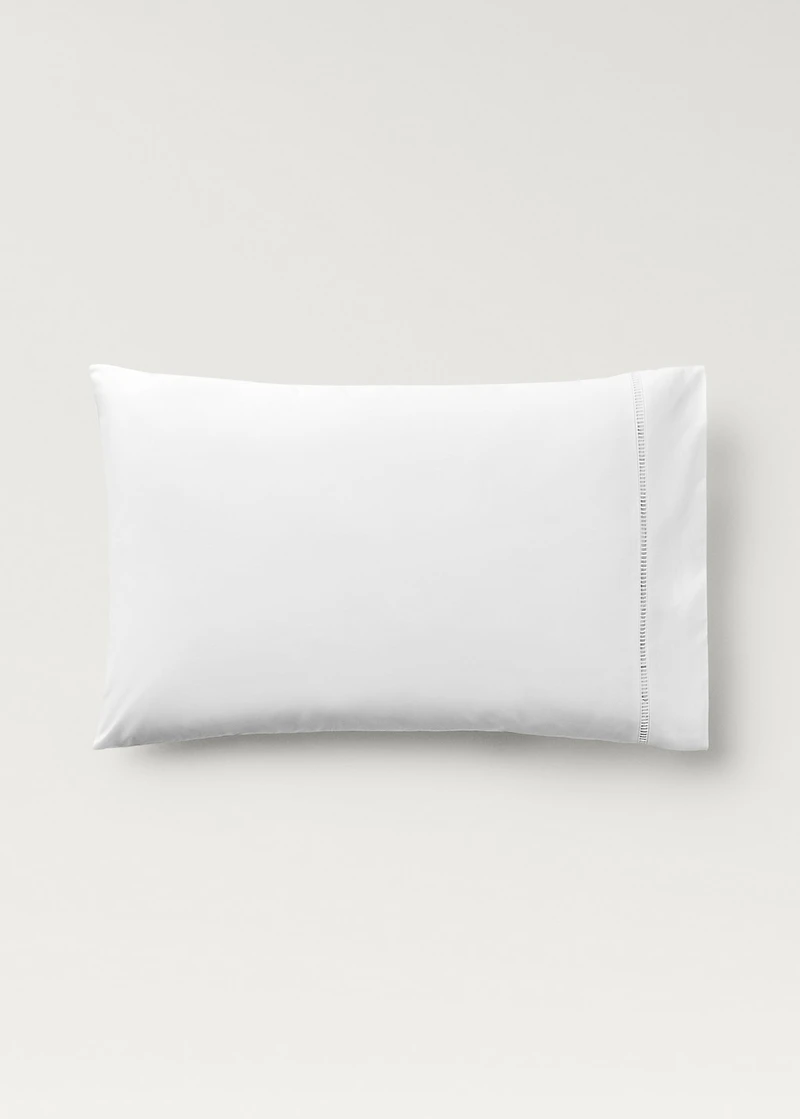 Two cotton percale pillowcases with hemstitch 50x75 cm