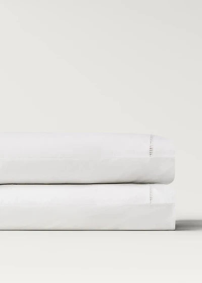 Two cotton percale pillowcases with hemstitch 50x75 cm
