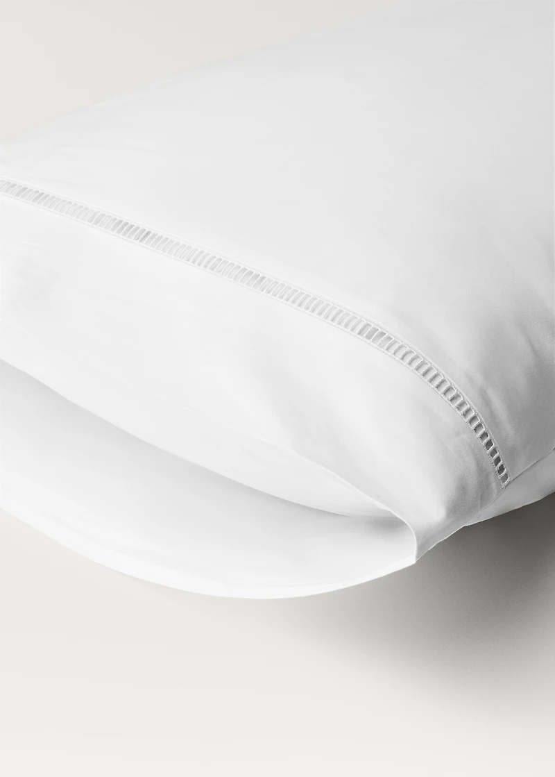 Two cotton percale pillowcases with hemstitch 50x75 cm