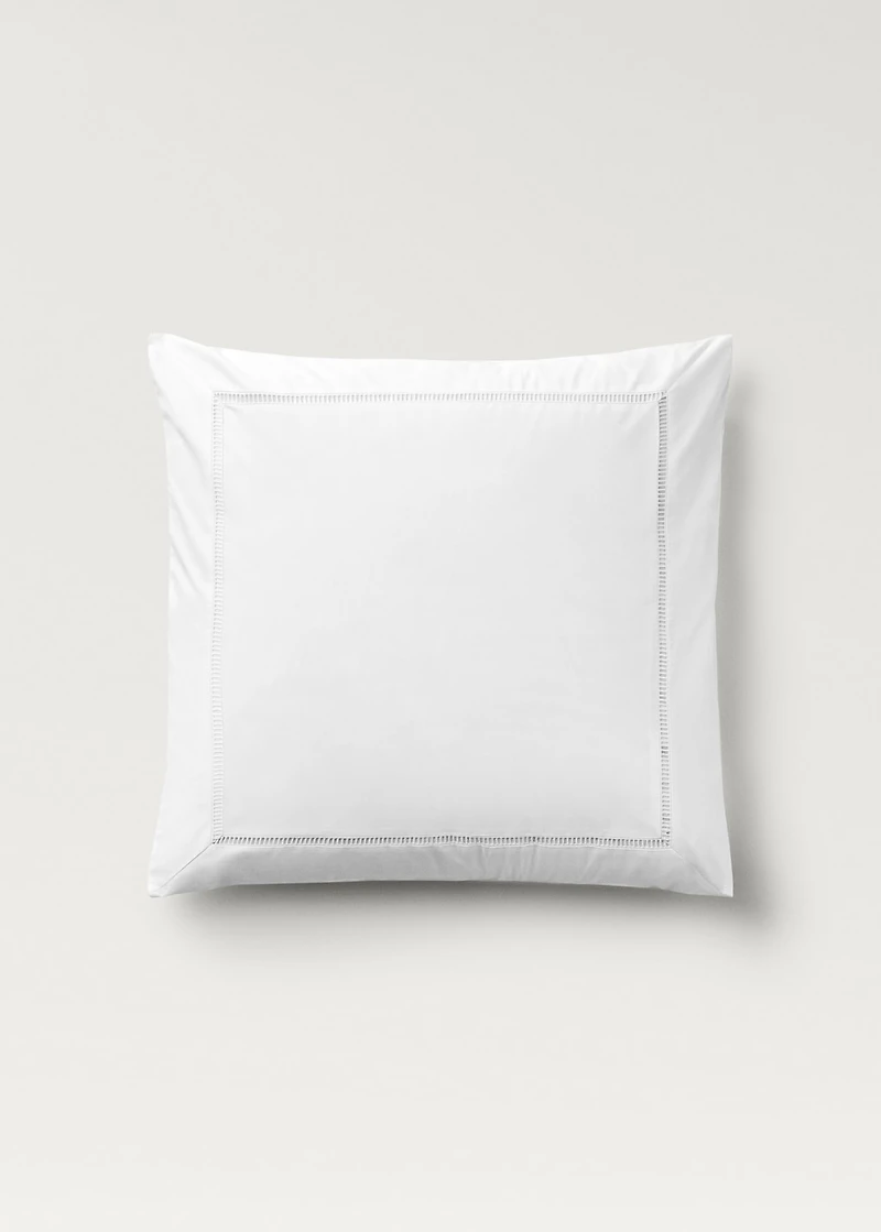 Two cotton percale hemstitched pillowcases 60x60 cm