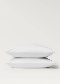 Two cotton percale hemstitched pillowcases 60x60 cm