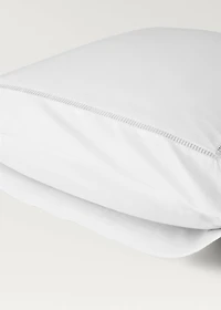 Two cotton percale hemstitched pillowcases 60x60 cm