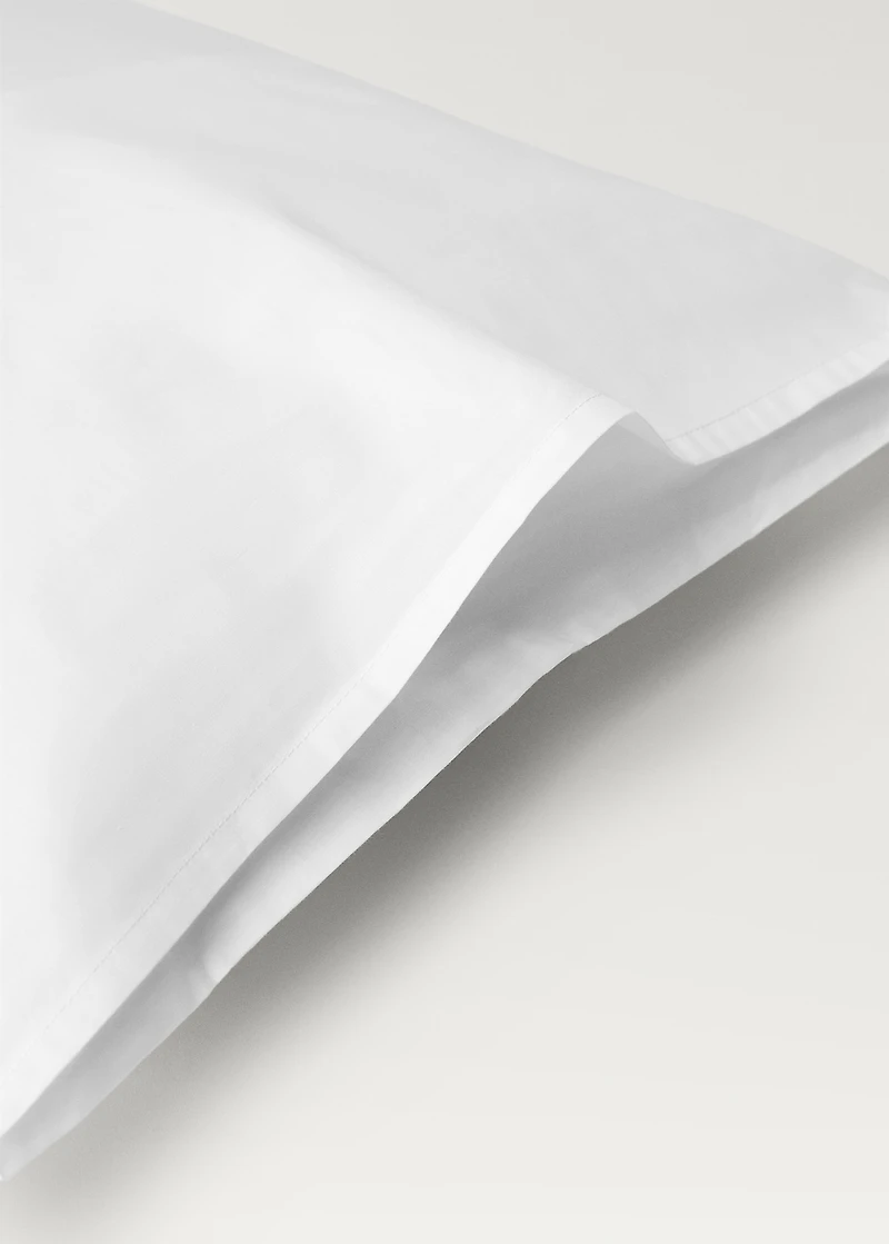Two cotton percale hemstitched pillowcases 60x60 cm