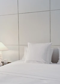 Two cotton percale hemstitched pillowcases 60x60 cm