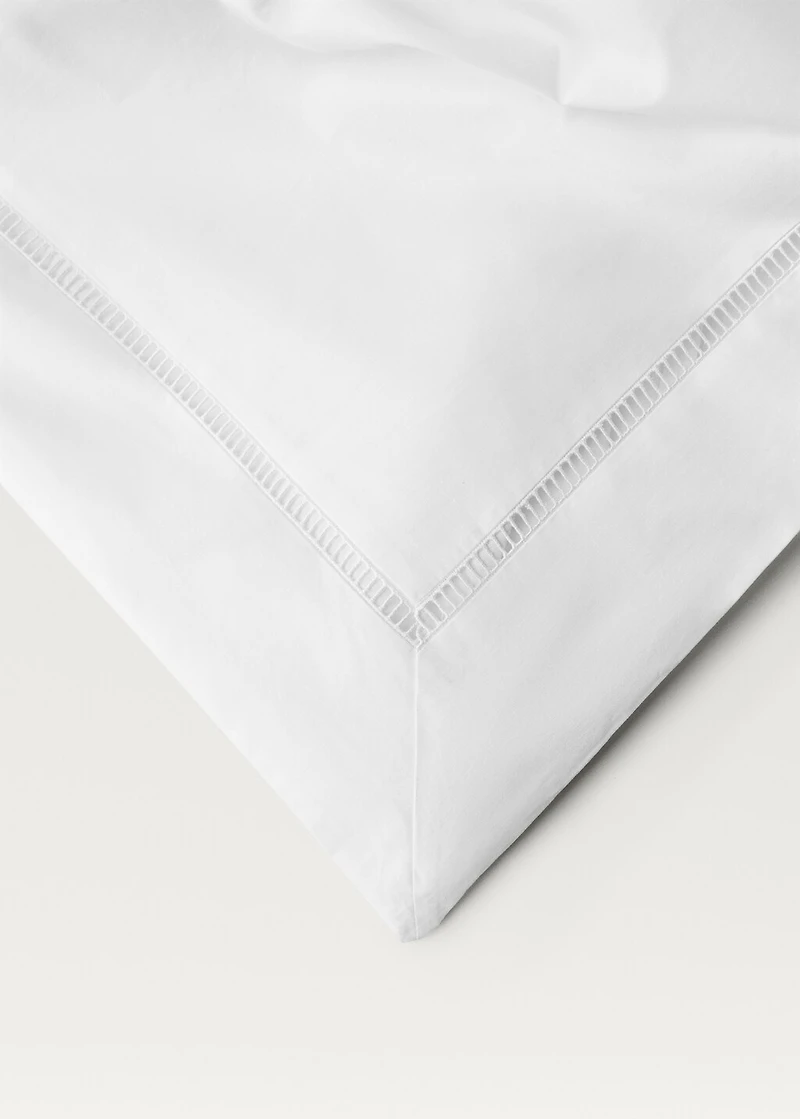 Cotton percale duvet cover with hemstitch for / cm bed