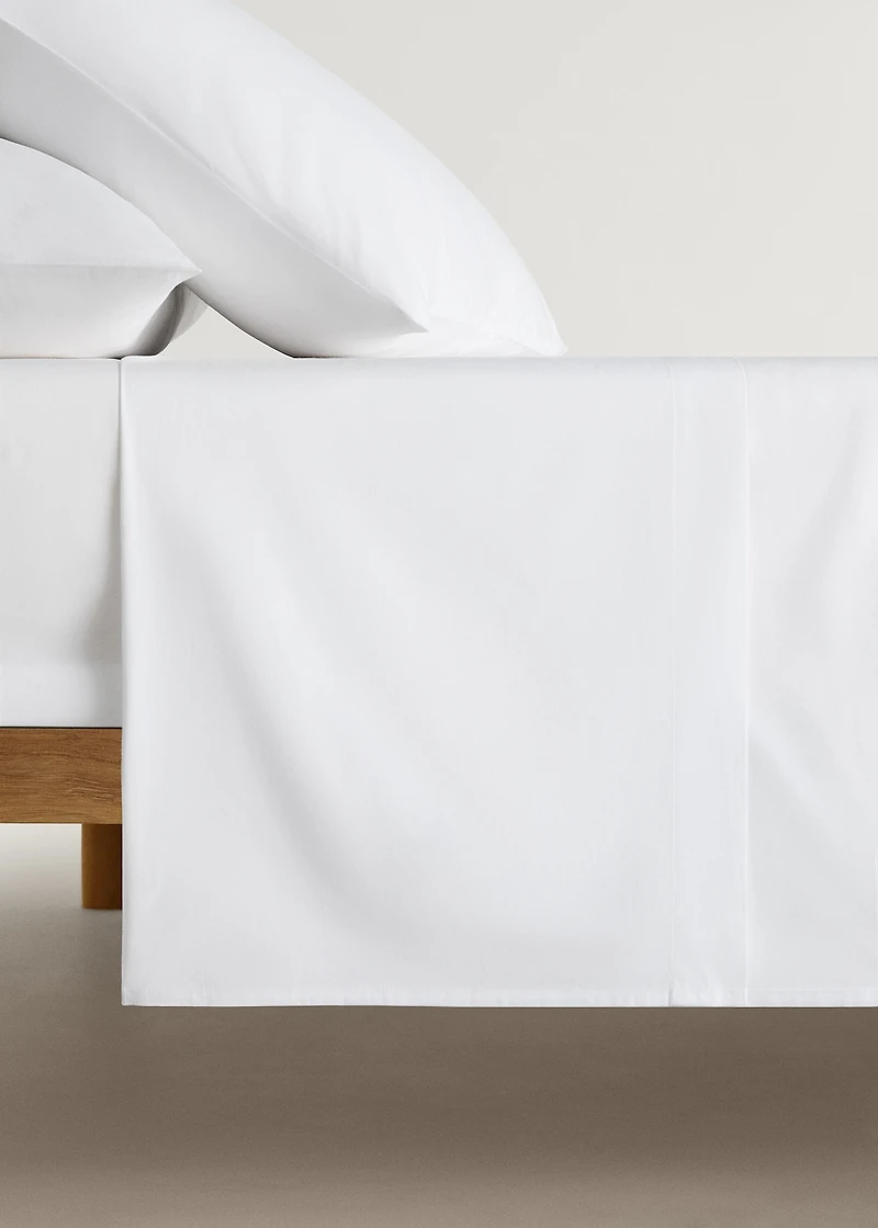 Percale cotton top sheet for 200 cm bed