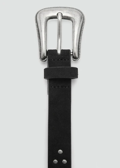 Studded leather belt