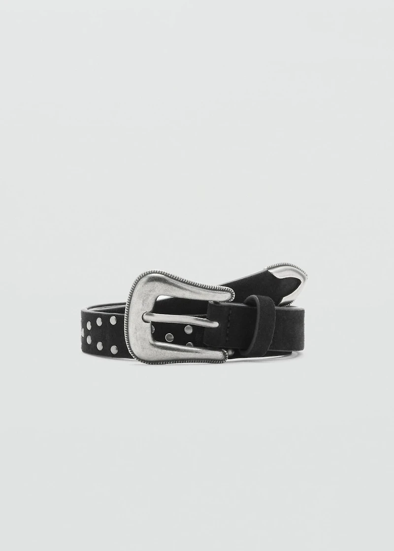 Studded leather belt