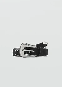 Studded leather belt