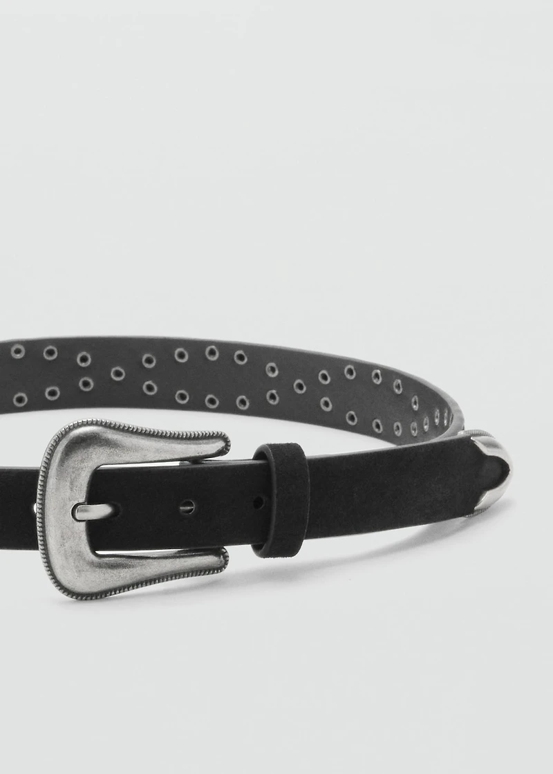 Studded leather belt