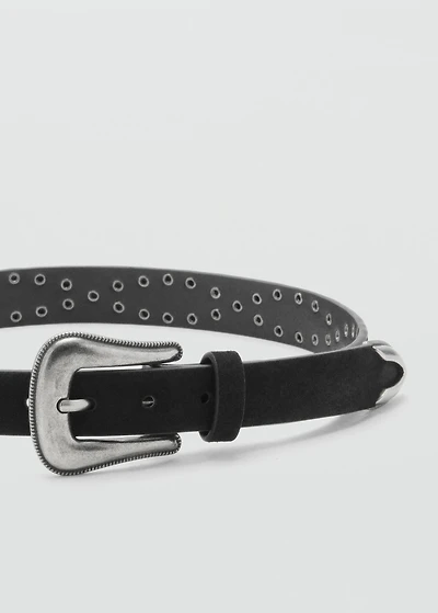 Studded leather belt