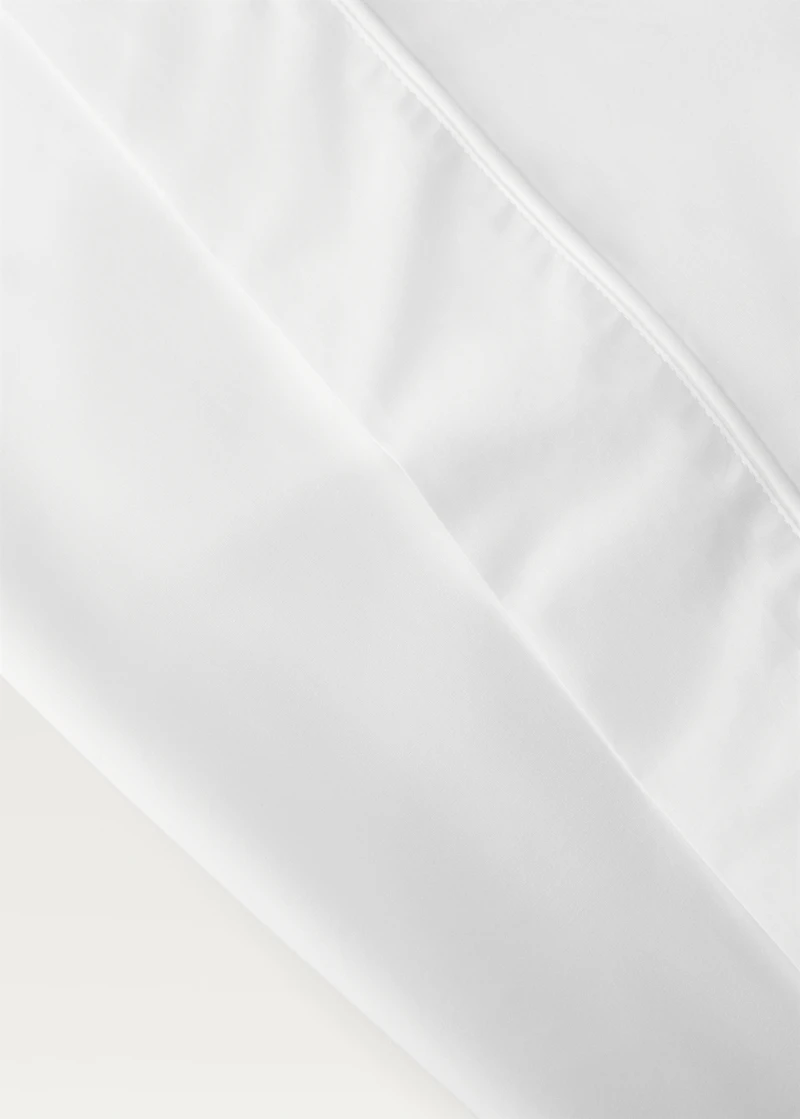 500-thread count cotton percale top sheet with rounded piping detail for 150/160cm bed
