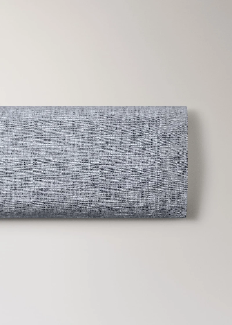 Percale cotton herringbone-print pillowcase 45x110 cm