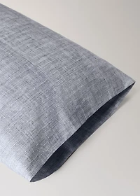 Percale cotton herringbone-print pillowcase 45x110 cm
